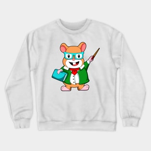 Hamster as Teacher with Book & Jacket Crewneck Sweatshirt